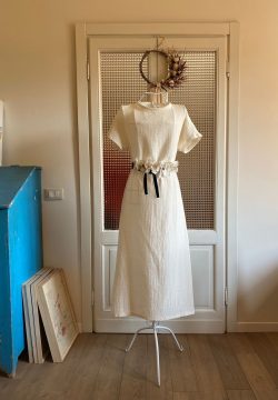 Vestito ORIZZONTE plumetis panna