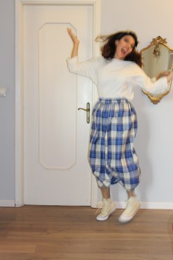 gonna tartan panna e bluette