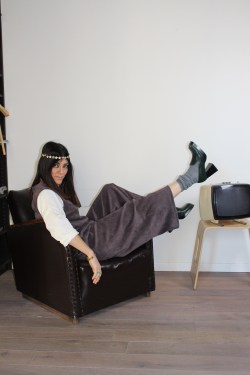 pantalone '70 LOVE! melanzana