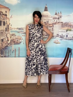 gonna VENEZIA fiori blu notte