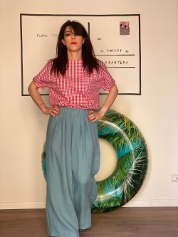 pantalone ESTATE CITTA' azzurro fontana