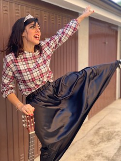 blusa SO ROCK! tartan bordeaux e panna