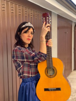 blusa SO ROCK! tartan blu bordeaux