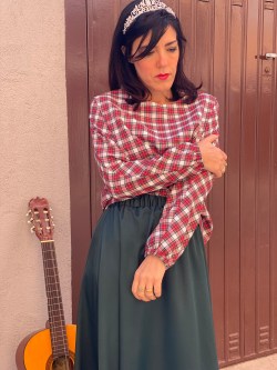 blusa SO ROCK! tartan classico panna