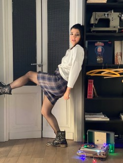 minigonna SO ROCK! tartan grigio