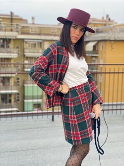 minigonna SO ROCK! tartan verde