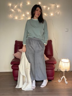 pantalone COCCOLE velluto acciaio