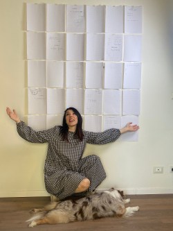 vestito QUADERNI panna nero