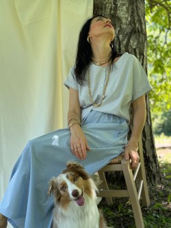 camicetta RESPIRO millerighe azzurro