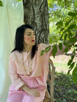 camicia RESPIRO righe rosa