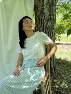 blusa RESPIRO quadro salvia