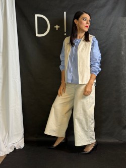 pantalone Di Più velluto panna