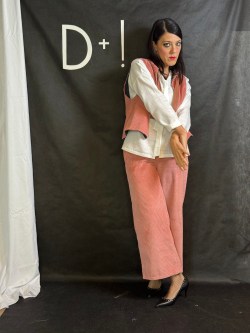 pantalone Di Più velluto rosa