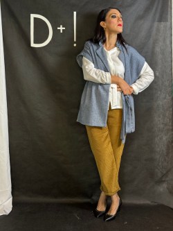 pantalone Di Più velluto ocra