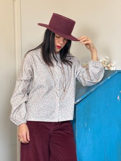 camicia STORIA VINTAGE velluto fiorellini