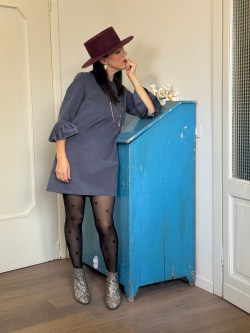 vestito STORIA VINTAGE velluto carta zucchero