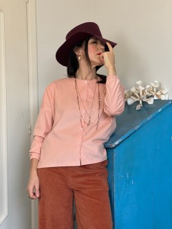 camicetta STORIA VINTAGE velluto rosa