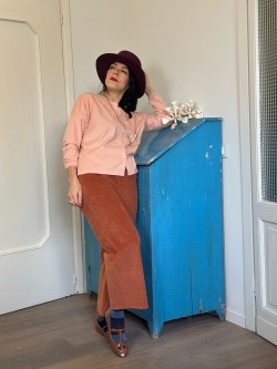 pantalone STORIA VINTAGE velluto cannella