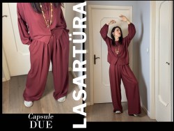 pantalone DUE bordeaux rosato