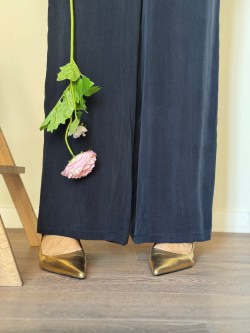 pantalone FIORITURA blu