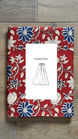 gonna UN MONDO DISEGNATO fondo rosso maxi fiori