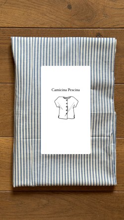 camicetta UN MONDO DISEGNATO righe azzurro