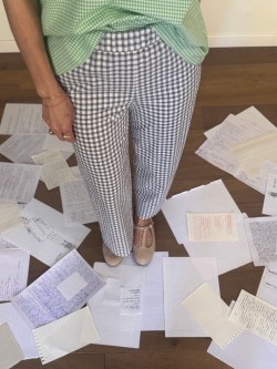 pantalone PAGINE/prima quadretti grigio