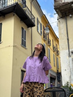 camicia NUVOLE lilla