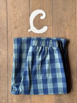 pantalone C. quadri salvia e jeans